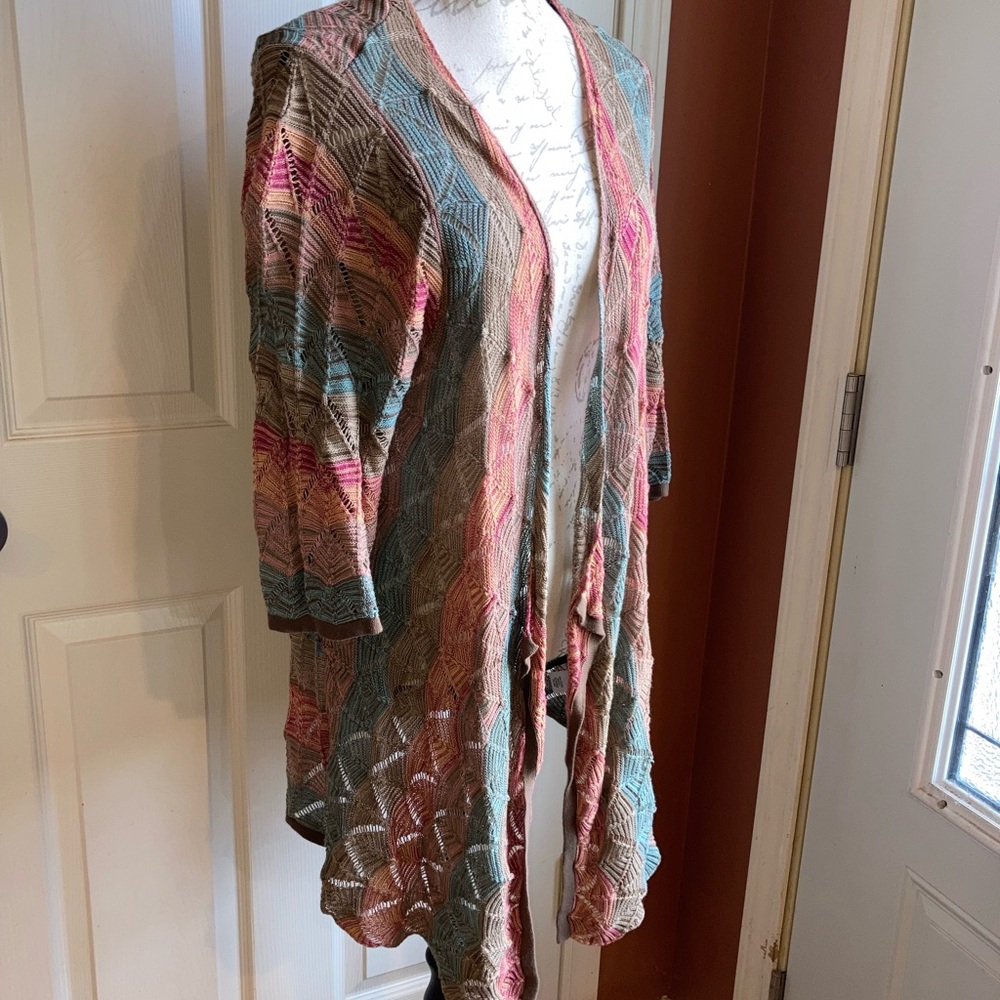 Earth Tone Open Front Cotton Lightweight Open Front Cardigan Sonoma XLarge